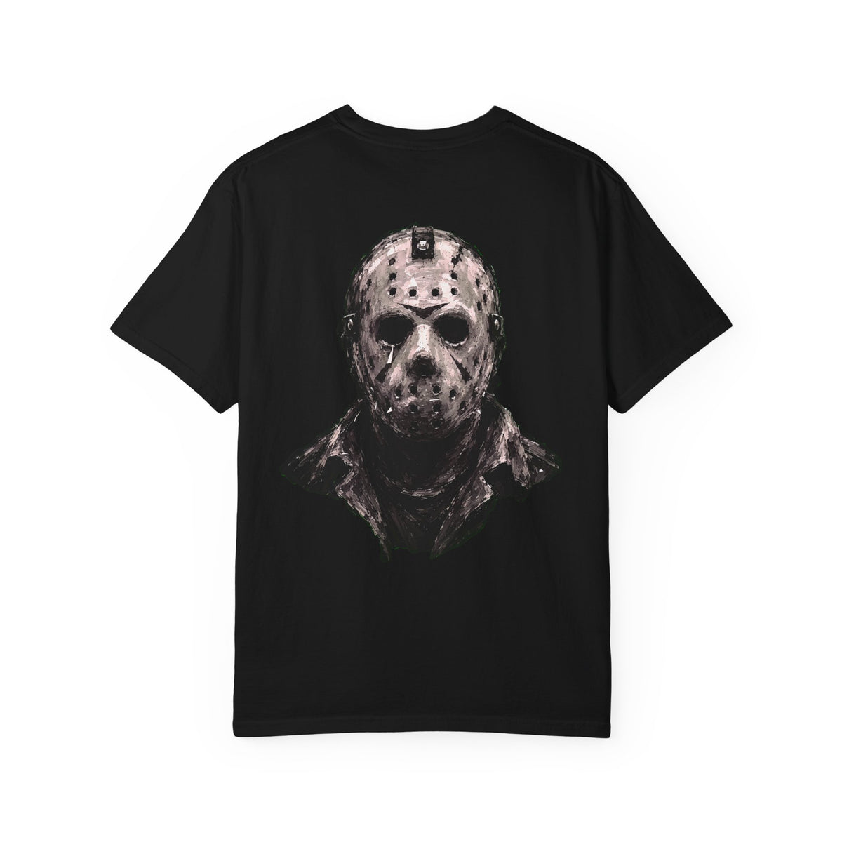 Horror Mask Graphic T-Shirt — Jason Voorhees Back Print