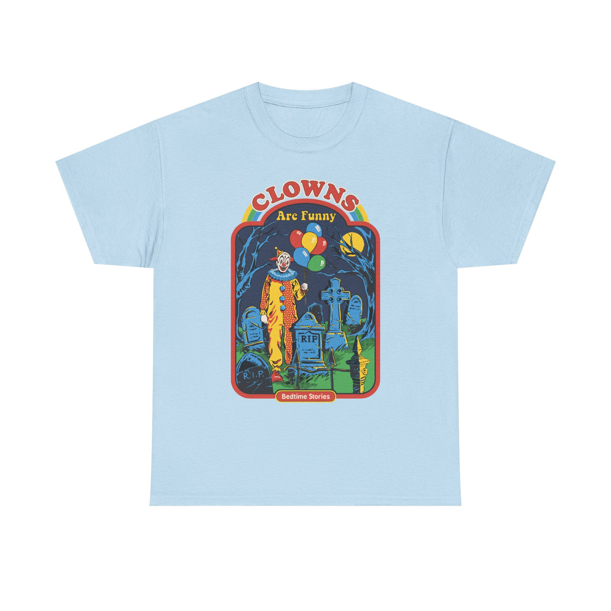 Creepy Clown Graveyard T-Shirt — "Clowns Are Funny" Halloween Tee