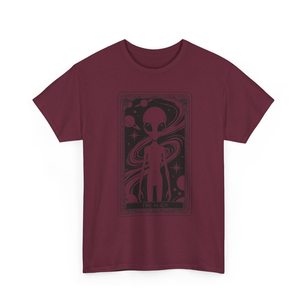Alien Tarot Graphic Tee — Cosmic Space Alien Illustration Shirt