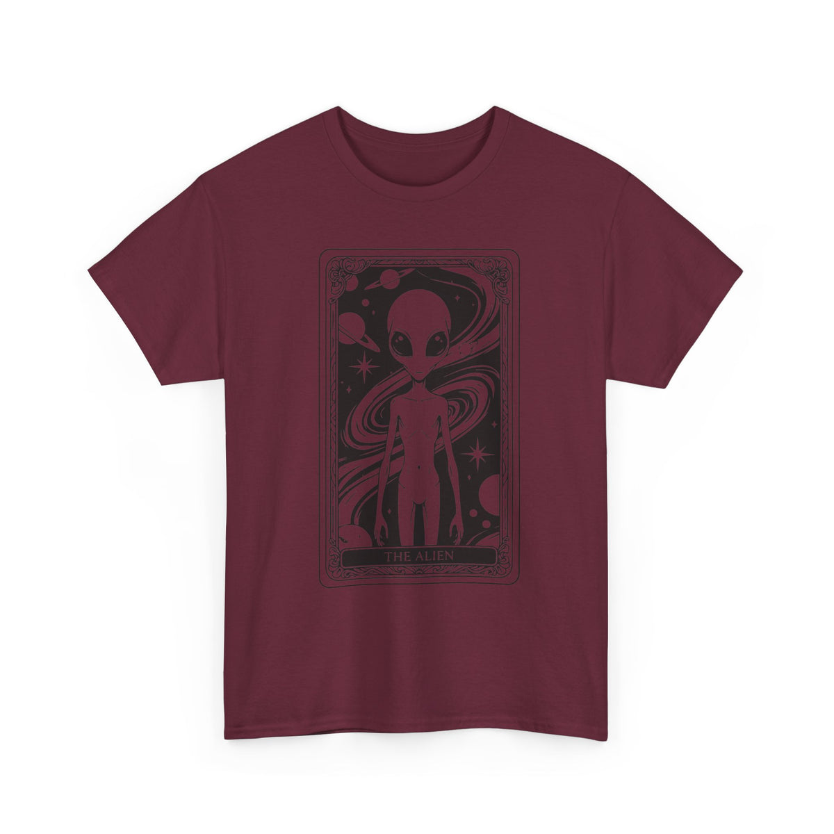 Alien Tarot Graphic Tee — Cosmic Space Alien Illustration Shirt